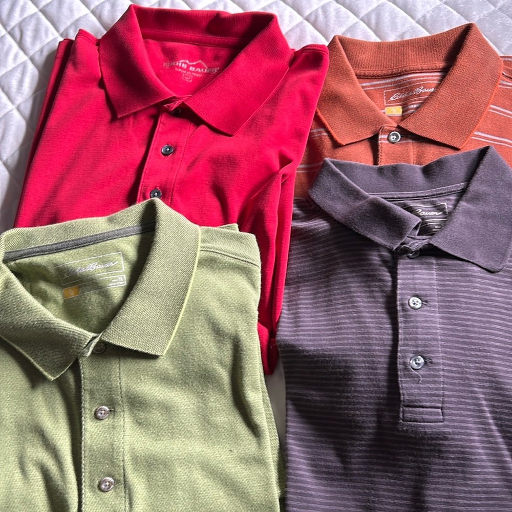 Eddie Bauer Men’s large tall 3 button short sleeve t’s